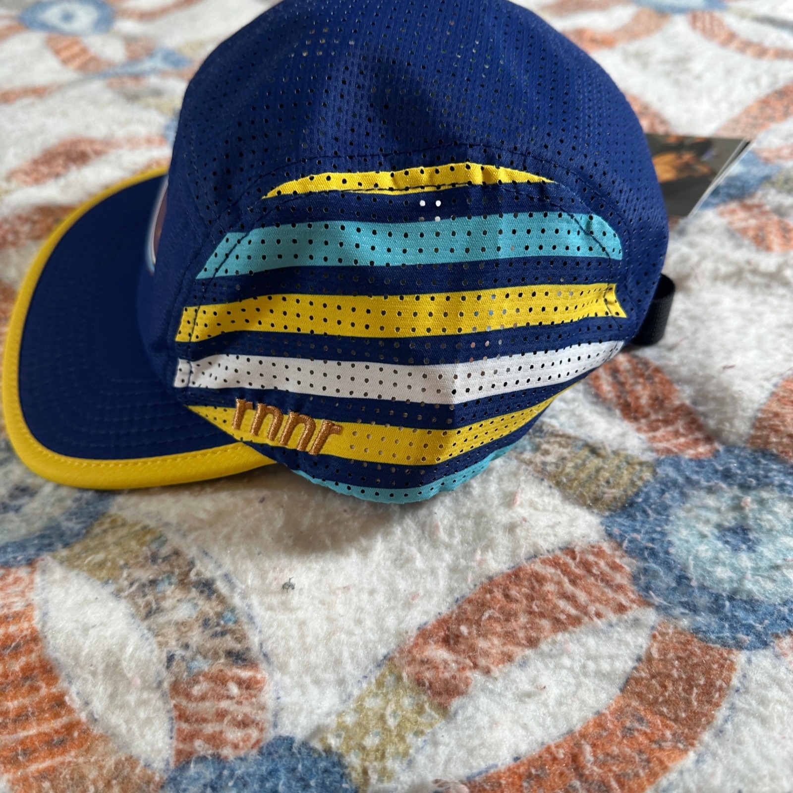 Rnnr Pacer 2025 Rad Running Hat Blue Yellow Mesh 5 Panel Distance Cap New — image 2 of 5